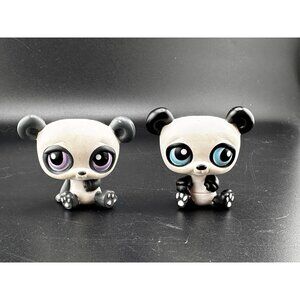 Littlest Pet Shop Pet Pairs Panda #89 & Panda #90 Twin Bears 2005 G1 AUTHENTIC